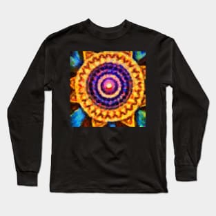 Colourful Mandala design Impressionist painting Long Sleeve T-Shirt